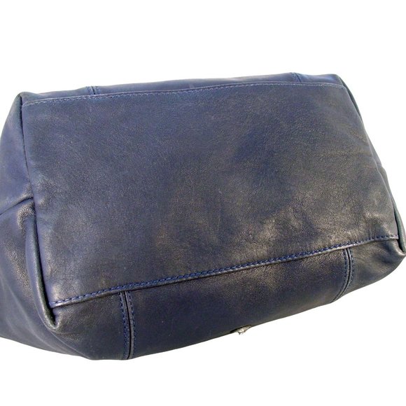 LONGCHAMP Le Pliage Cuir Navy Lambskin Leather Cross Body Bag - $565 - Picture 5 of 14